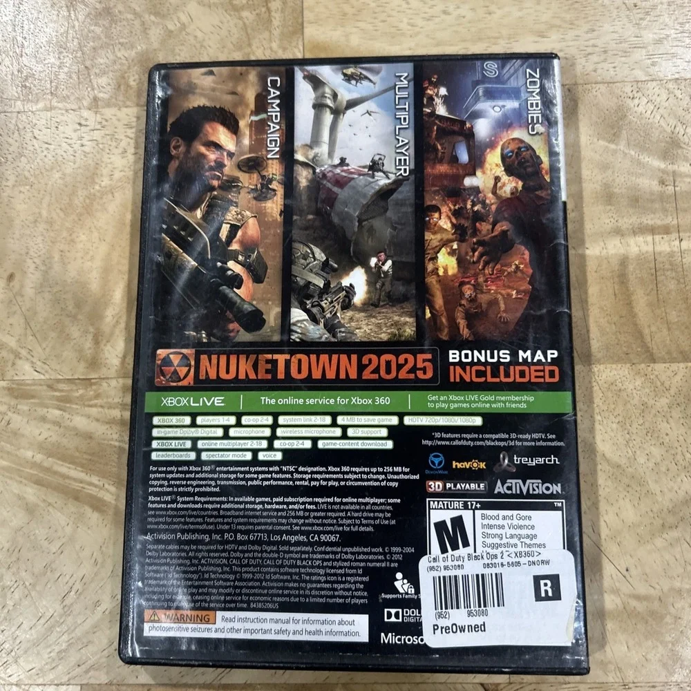 Call of Duty: Black Ops II Xbox 360 (Microsoft Xbox 360, 2012) No Manual Tested